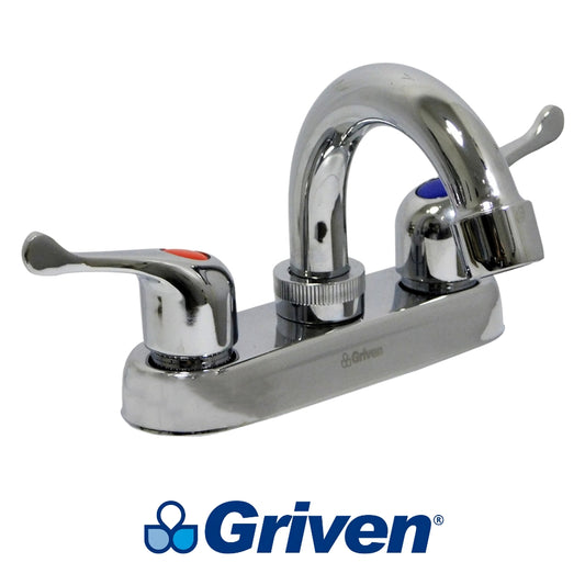 LLAVE DOBLE DE LAVAMANOS CUELLO CURVO 4 PULGADAS GRIVEN A367-15061A-B