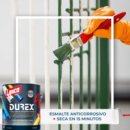 PINTURA DE ESMALTE ANTICORROSIVO DUREX BLANCO MATE GAL DE736-4 LANCO