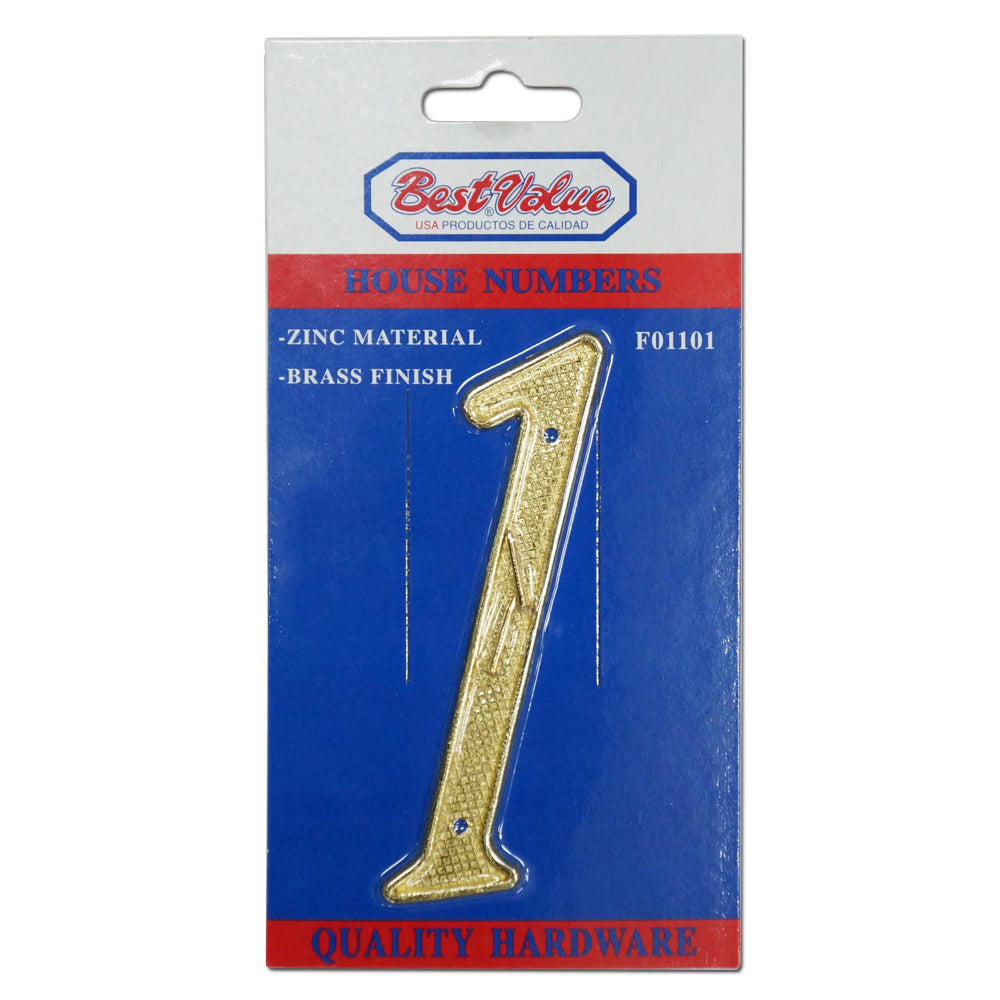 NUMERO PARA PUERTA  PULGADAS 1 PULGADAS  DORADO BEST VALUE