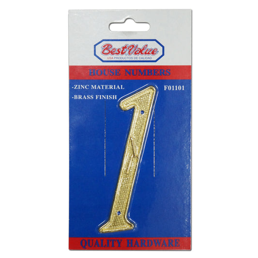 NUMERO PARA PUERTA  PULGADAS 1 PULGADAS  DORADO BEST VALUE