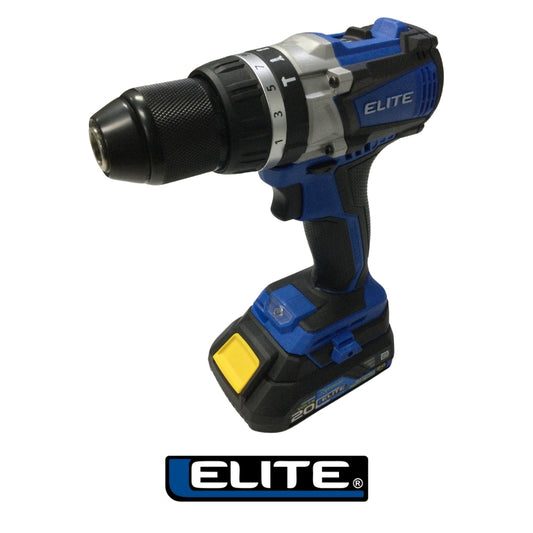 TALADRO PERCUTOR INALAMBRICO SIN ESCOBILLAS 1/2 IN 20V 55NM  2 BATERIAS 2AH 20V ELITE
