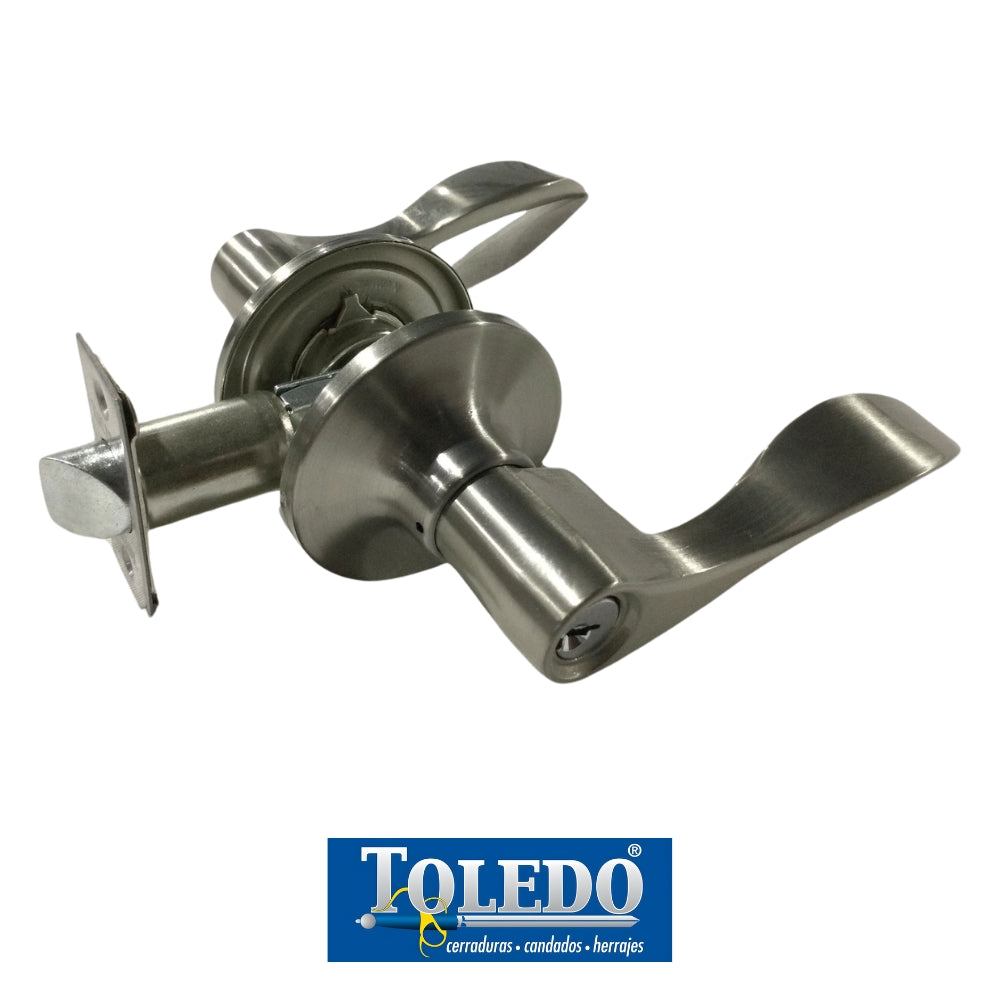 CERRADURA DE LEVER LUGO BOTON (BAÑO) SATIN NIQUEL TOLEDO BP-1920-LU-US15