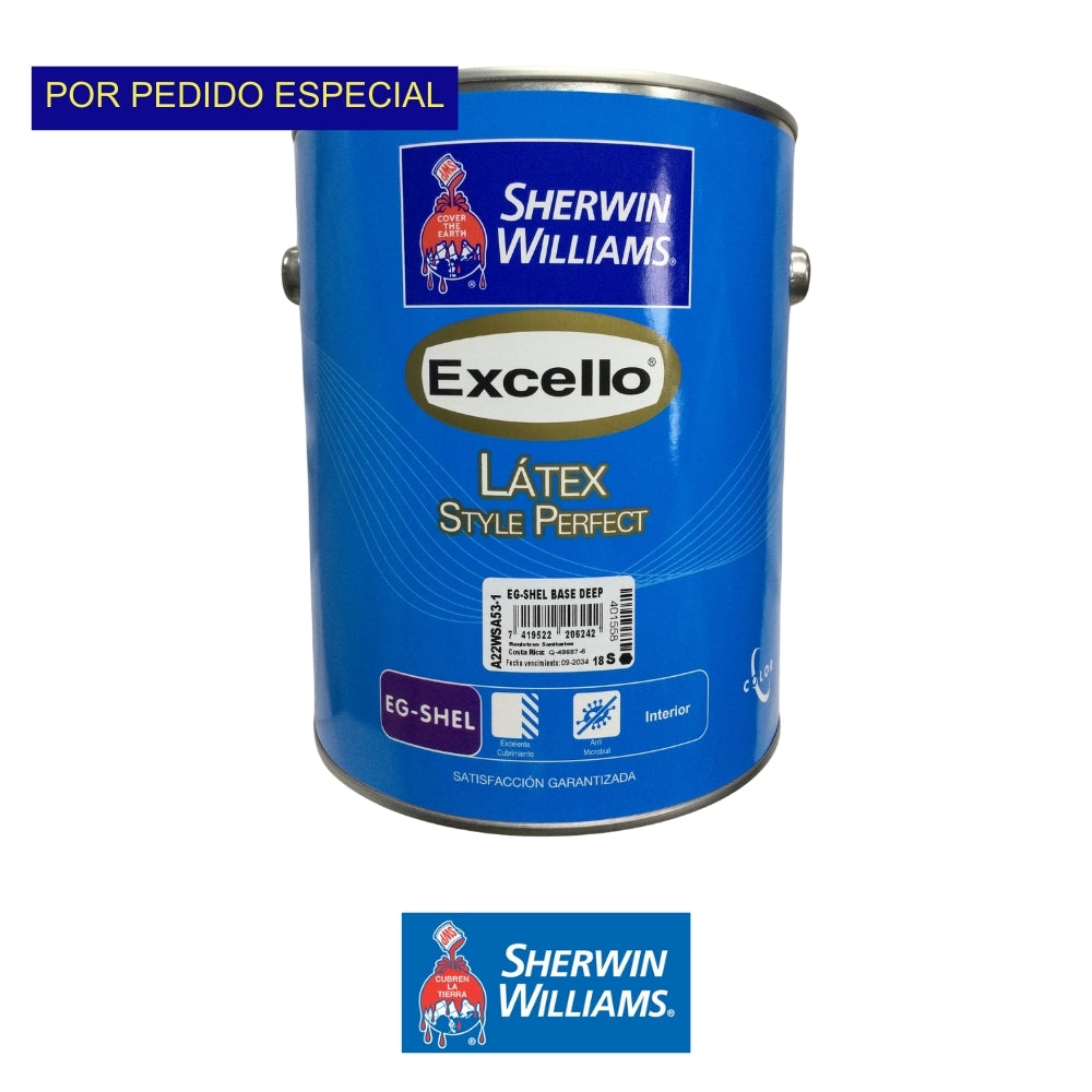 PINTURA EXCELLO STYLE PERFECT LATEX EGGSHELL BASE DEEP GL A22WSA53-1 SHERWIN