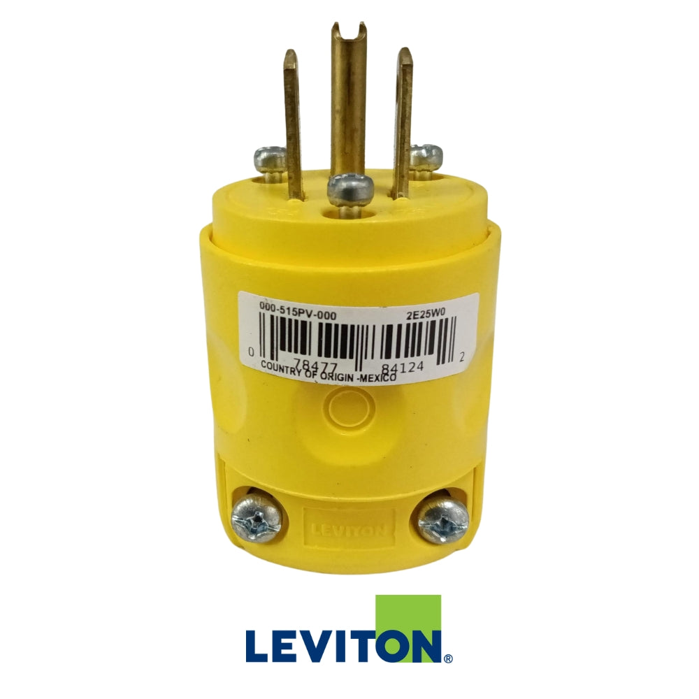 CONECTOR MACHO CON TIERRA PVC 15A/125V NEMA 5-15P