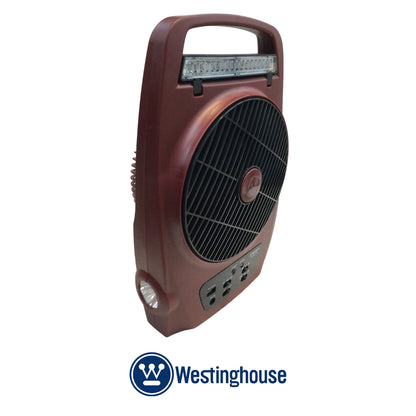 ABANICO RECARGABLE 8" 24W CON LUZ COLOR ROJO