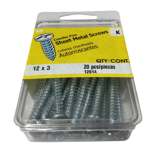 TORNILLO PARA LAMINA COMBO PAN HEAD ZINCADO #12 x 3 PULGADAS