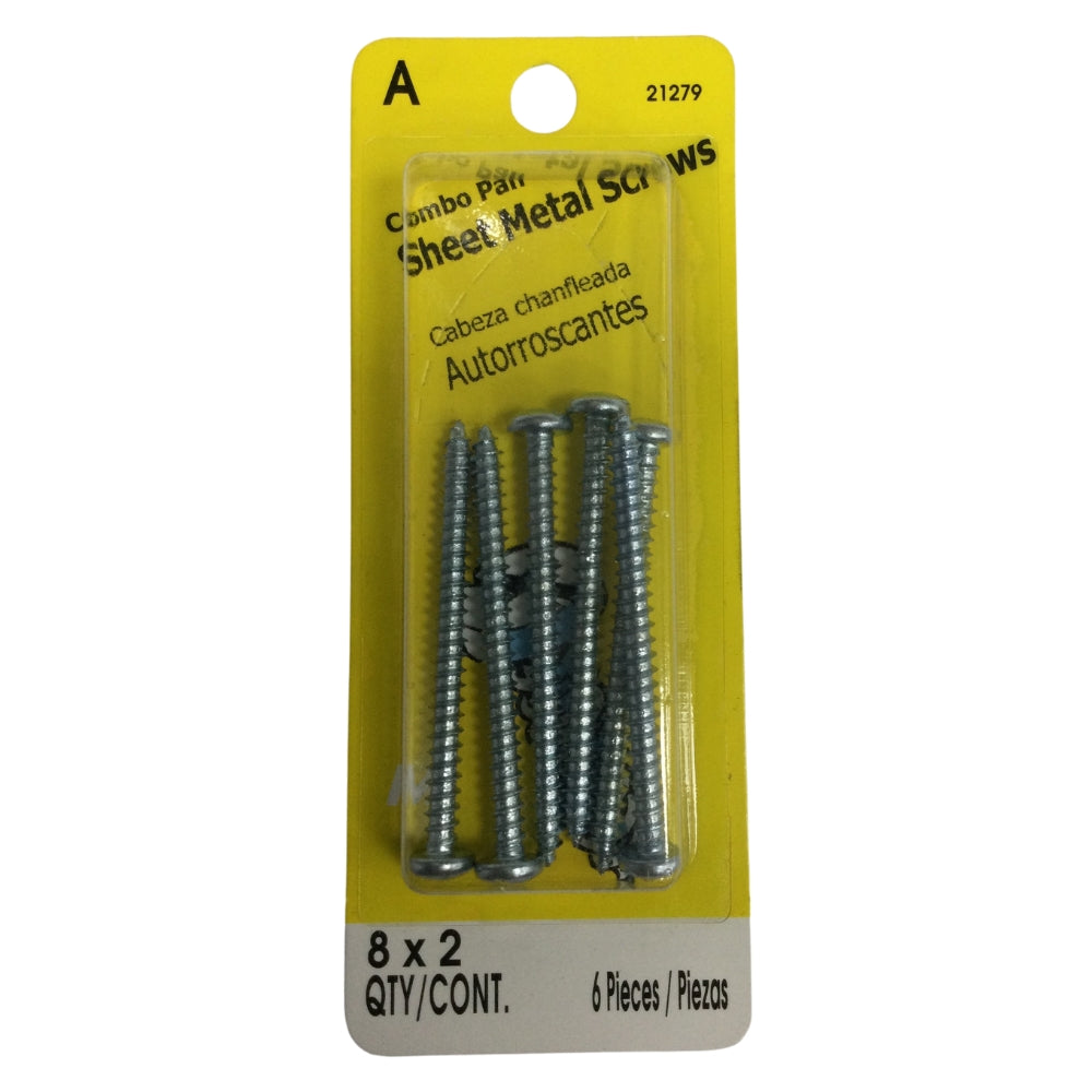 TORNILLO PARA LAMINA COMBO PAN HEAD ZINCADO #8 x 2 PULGADAS