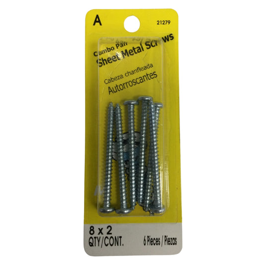 TORNILLO PARA LAMINA COMBO PAN HEAD ZINCADO #8 x 2 PULGADAS