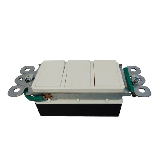 INTERRUPTOR TRIPLE DECOR 15A/120V BLANCO