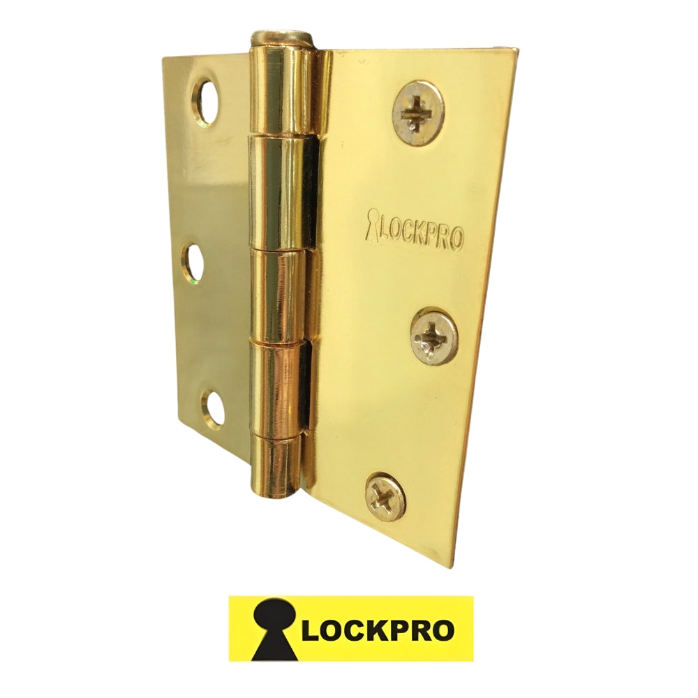 BISAGRA DORADA 3 PULGADAS X 3 PULGADAS PAR 2.0 MM ESPESOR LOCKPRO