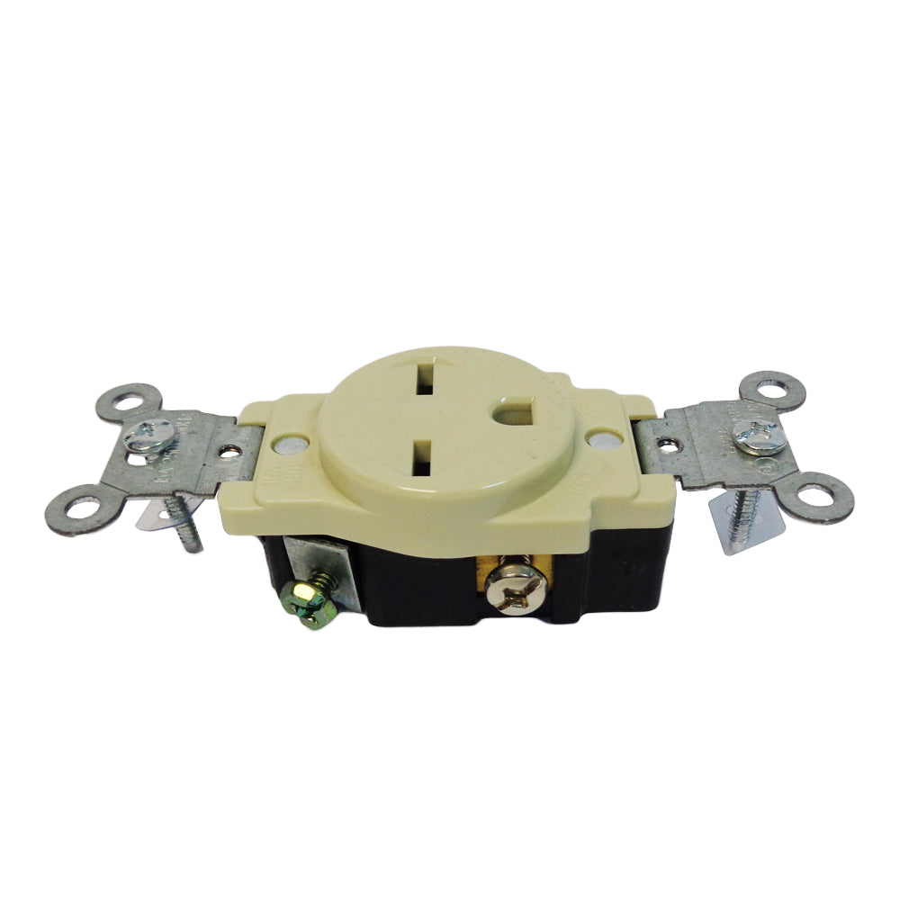 TOMACORRIENTE SENCILLO 15A/250V IVORY