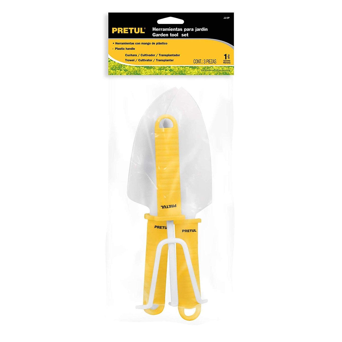 JUEGO DE HERRAMIENTAS DE JARDIN 3 UNIDADES PRETUL
