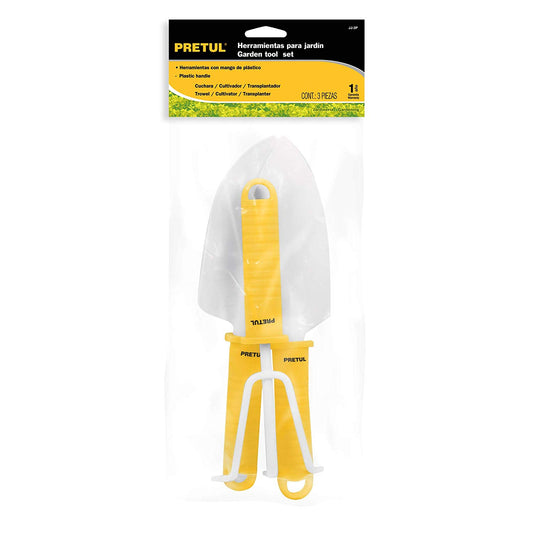 JUEGO DE HERRAMIENTAS DE JARDIN 3 UNIDADES PRETUL