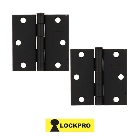 BISAGRA NEGRA 3 PULGADAS X 3 PULGADAS PAR 2.0MM ESPESOR LOCKPRO