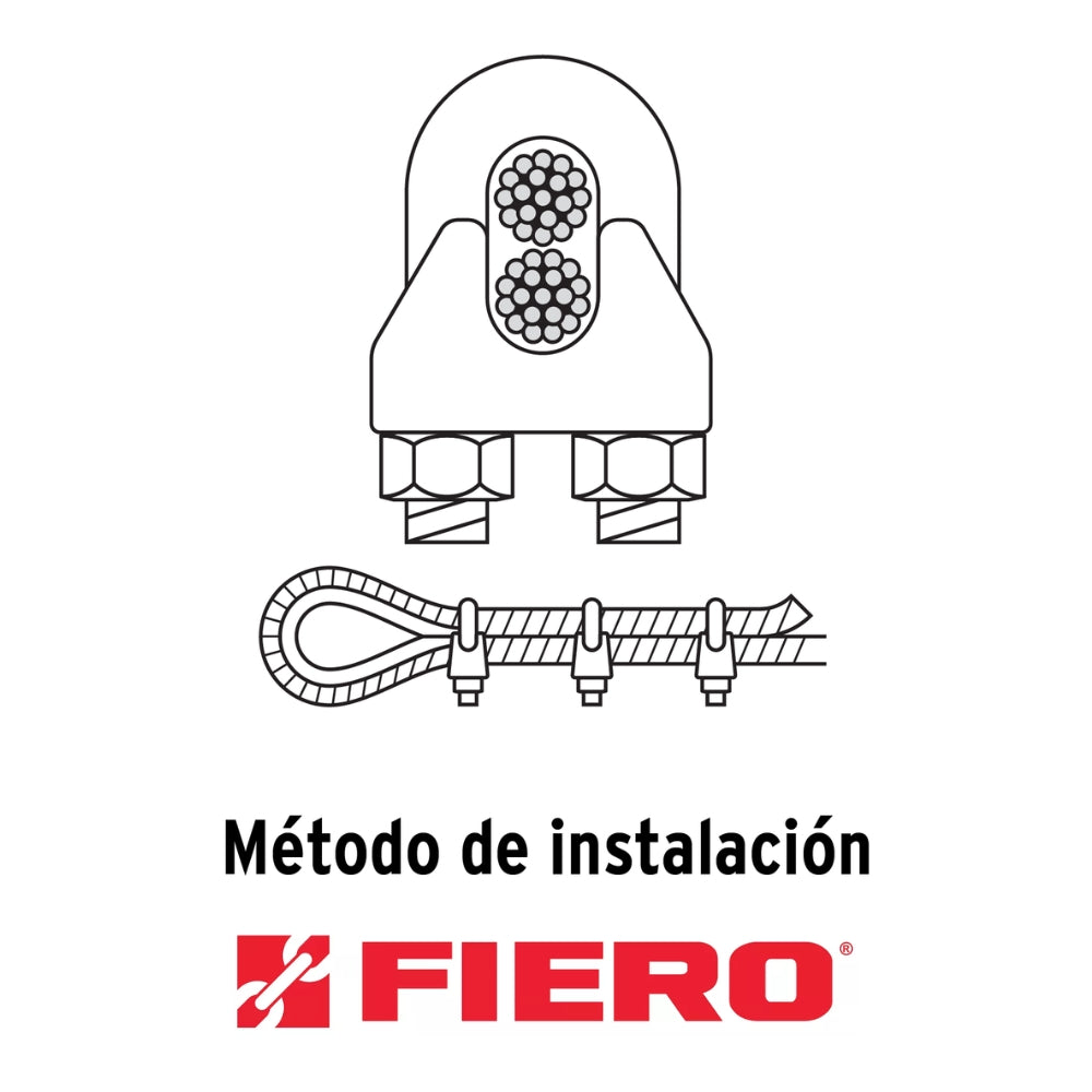 GRAPA PARA CABLE DE ACERO 3/16" FIERO (2 PIEZAS)