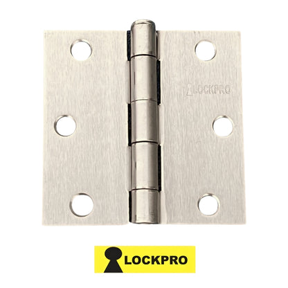 BISAGRA PLATEADA 3 PULGADAS X 3 PULGADAS PAR 2.0 MM ESPESOR LOCKPRO