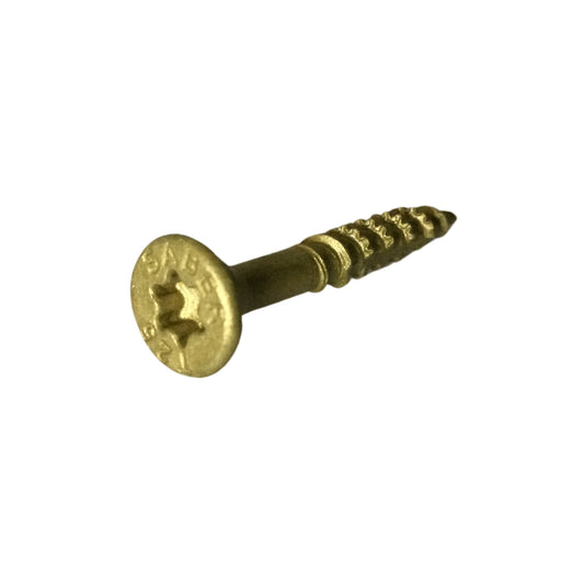 TORNILLO DE MADERA PARA CUBIERTA COLOR LATON XL 1500 #9 x 1-1/4 PULGADAS