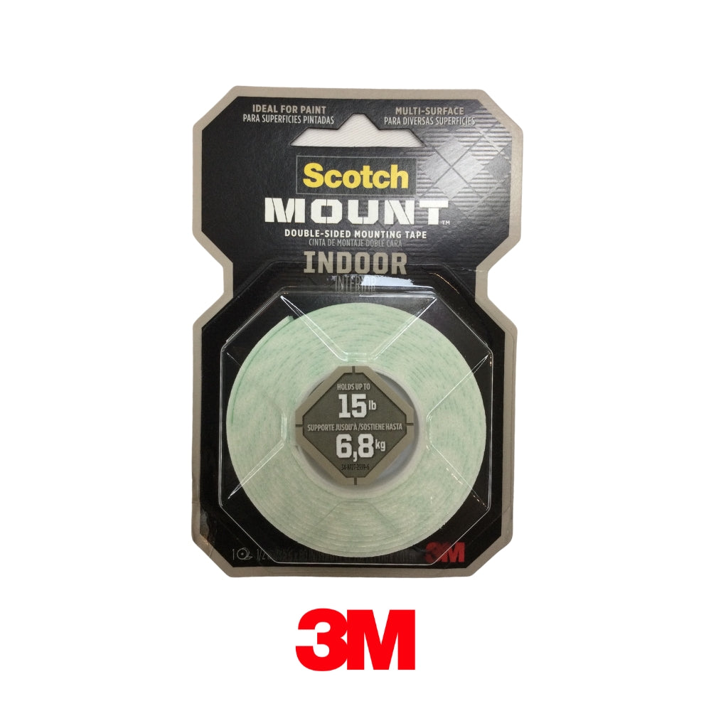 TAPE DOBLE CONTACTO BLANCO 1/2 PULGADA X 1.9M 3M