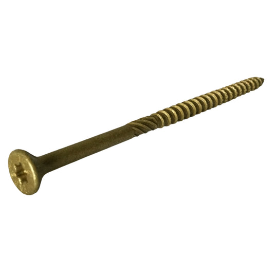 TORNILLO DE MADERA PARA CUBIERTA COLOR LATON XL 1500 #10 x 4 PULGADAS