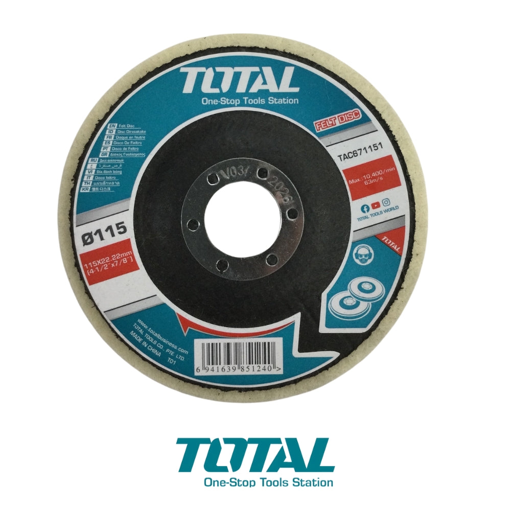 DISCO DE LANA FELPA 4-1/2 PULGADAS TOTAL TAC671151