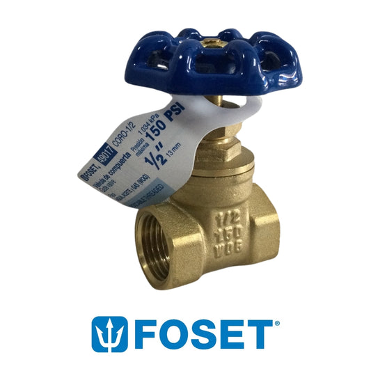 LLAVE DE PASO FOSET DE COMPUERTA 150 PSI 1/2 PULGADAS CORO-1/2