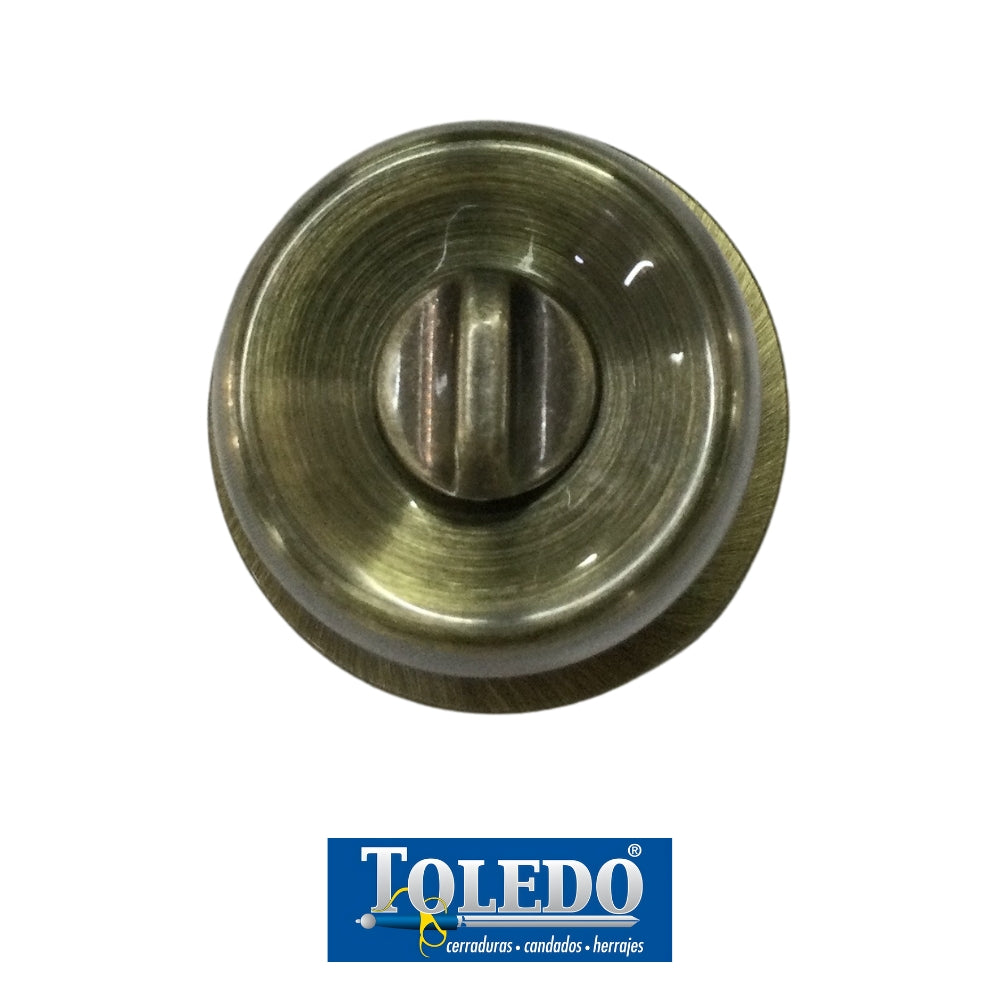 CERRADURA DE POMO MALAGA LLAVE-BOTON BRONCE ANTIGUO TOLEDO