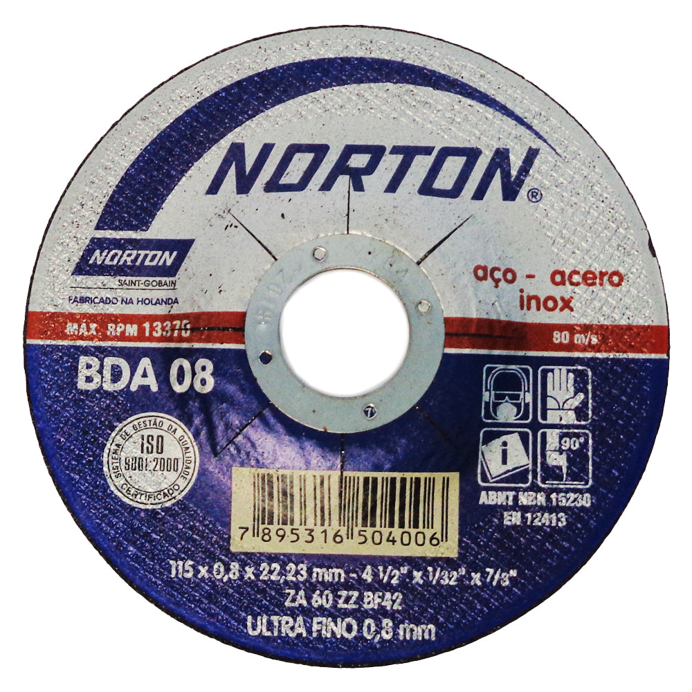 DISCO CORTE METAL 4 1/2 PULGADAS X 1/32 PULGADAS X 7/8 PULGADAS NORTON
