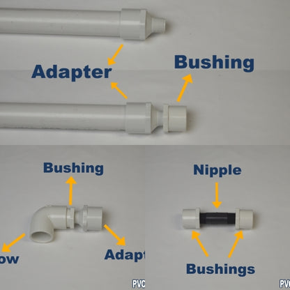 BUSHING PVC C/R 1/2 PULGADAS X 3/8 PULGADAS