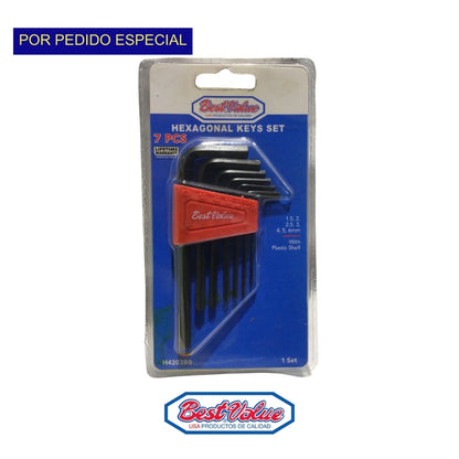 JUEGO LLAVES ALLEN  PULGADASBEST VALUE PULGADAS 7PC MM