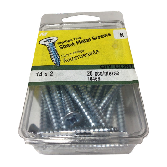 TORNILLO PARA LAMINA ZINCADO CAB PLANA PHILLIPS #14 x 2 PULGADAS
