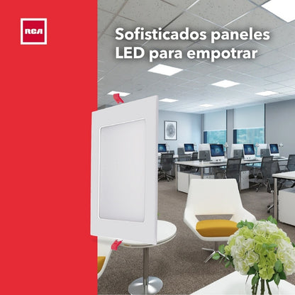 PANEL LED CUADRADO EMPOTRABLE 18W 1440LM CCT 3000K/4000K/6500K 85-277V 232*217*27MM RCA (RLSLN18W)