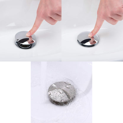 DESAGUE PARA LAVAMANOS CON BOTON DE ACERO INOXIDABLE GRIVEN GVB-PL220A