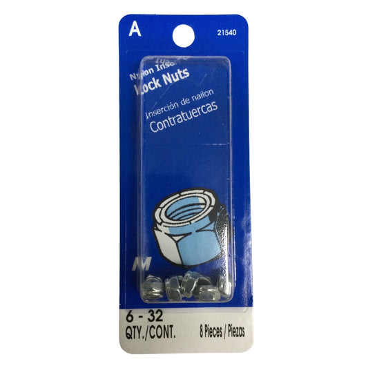 TUERCA AUTOBLOCANTE INSERTO NYLON   N°6-32 ROSCA ESTANDAR