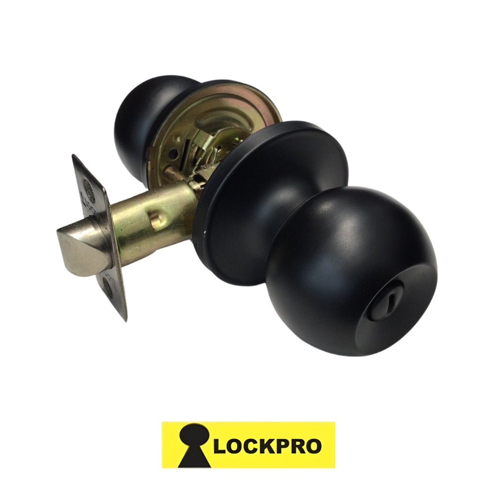 CERRADURA DE POMO DE BAÑO ACABADO NEGRO MATE 587 LOCKPRO