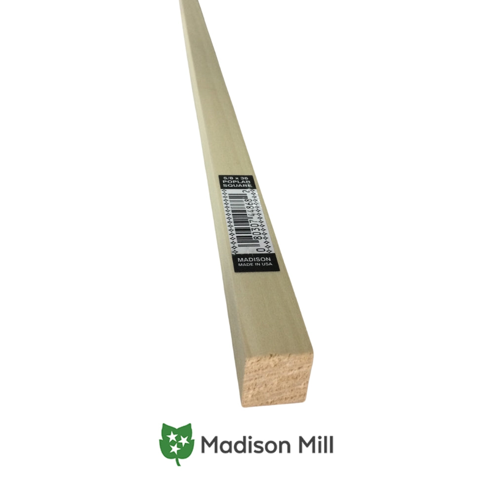 TARUGO DE MADERA CUADRADO 5/8 PULGADAS X 36 PULGADAS POPLAR 444553