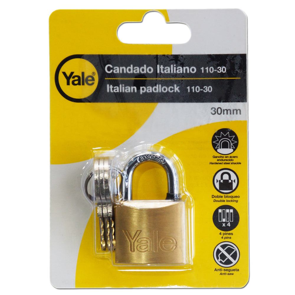 CANDADO 30mm ACERO ENDURECIDO ARANDELA CONTRA AGUA YALE