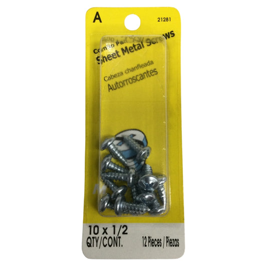 TORNILLO PARA LAMINA COMBO PAN HEAD ZINCADO #10 x 1/2 PULGADAS