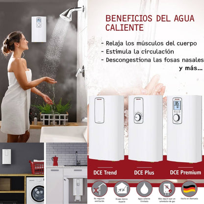CALENTADOR DE AGUA ELECTRICO 21.6 LITROS 3 SENSORES CONTROL INTELIGENTE DCE 15 PLUS STIEBEL ELTRON