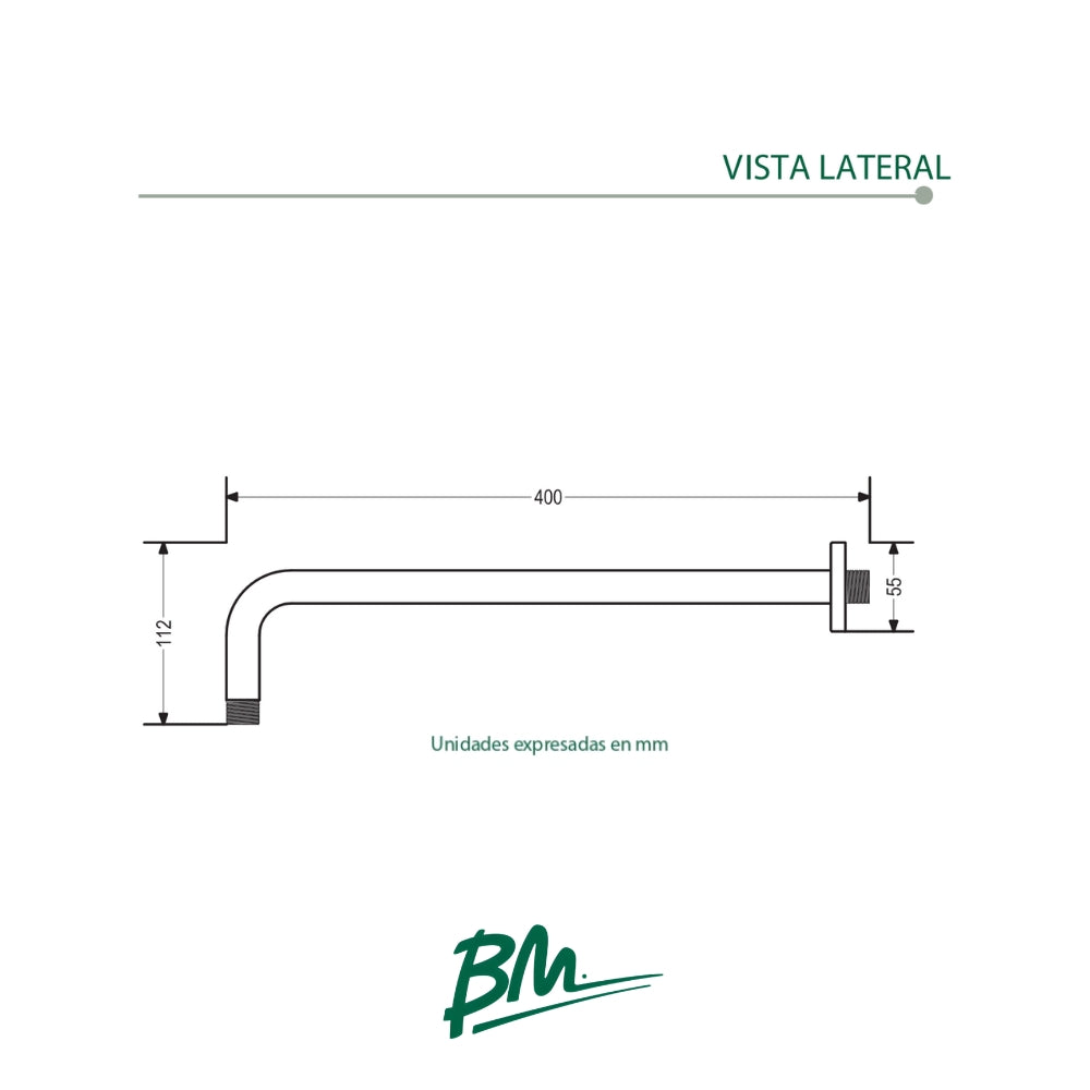 TUBO PARA REGADERA DE 40CM BMTR-40