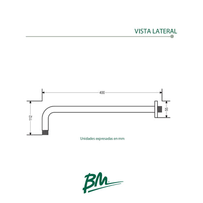 TUBO PARA REGADERA DE 40CM BMTR-40
