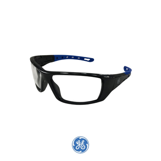 LENTE DE SEGURIDAD ANTI-RAYADURA/ANTI-EMPAÑO SERIE 04 GE104CAF DE NEGRO Y AZUL ANSI Z87.1