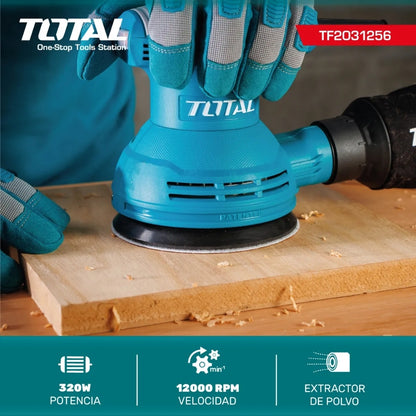 LIJADORA ORBITAL CIRCULAR ROTATIVA DE 5 PULGADAS 1300 RPM 320 W 110-120 V TOTAL UTF2131256