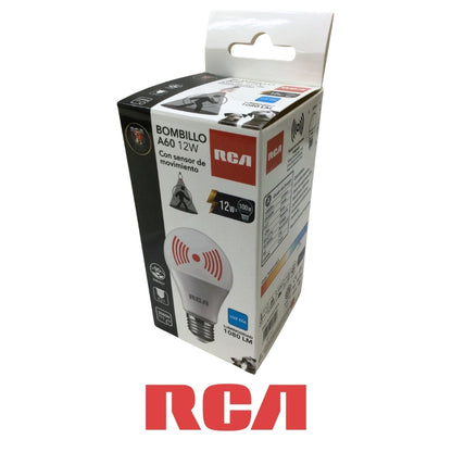 BOMBILLO LED A60 SENSOR DE MOVIMIENTO E27 12W 1080LM DAYLIGHT 6500K 85-277V RCA (RLA60D12W-S)