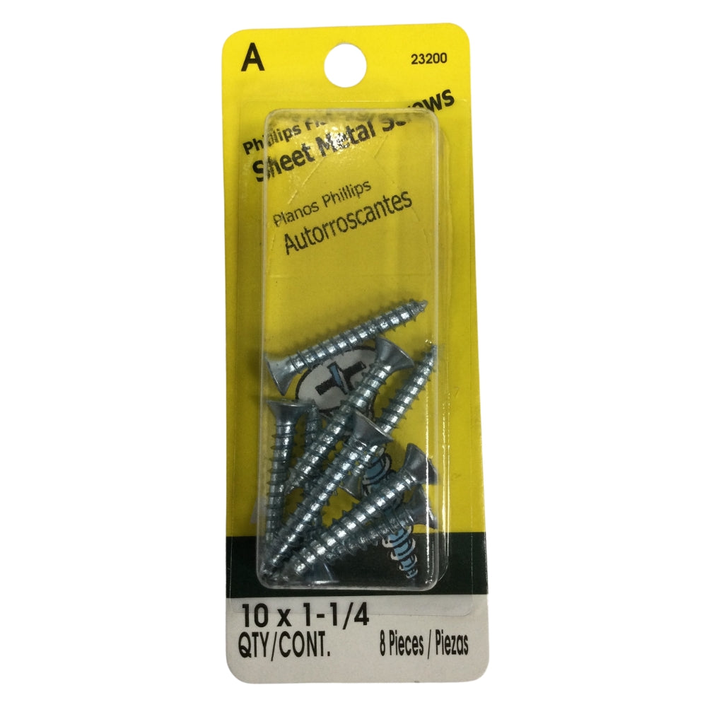 TORNILLO PARA LAMINA ZINCADO CAB PLANA PHILLIPS #10 x 1-1/4 PULGADAS