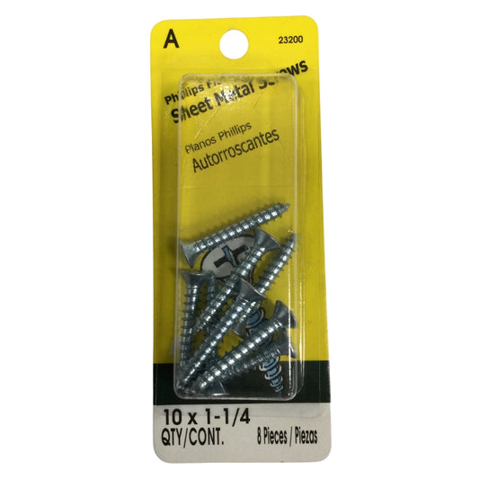 TORNILLO PARA LAMINA ZINCADO CAB PLANA PHILLIPS #10 x 1-1/4 PULGADAS