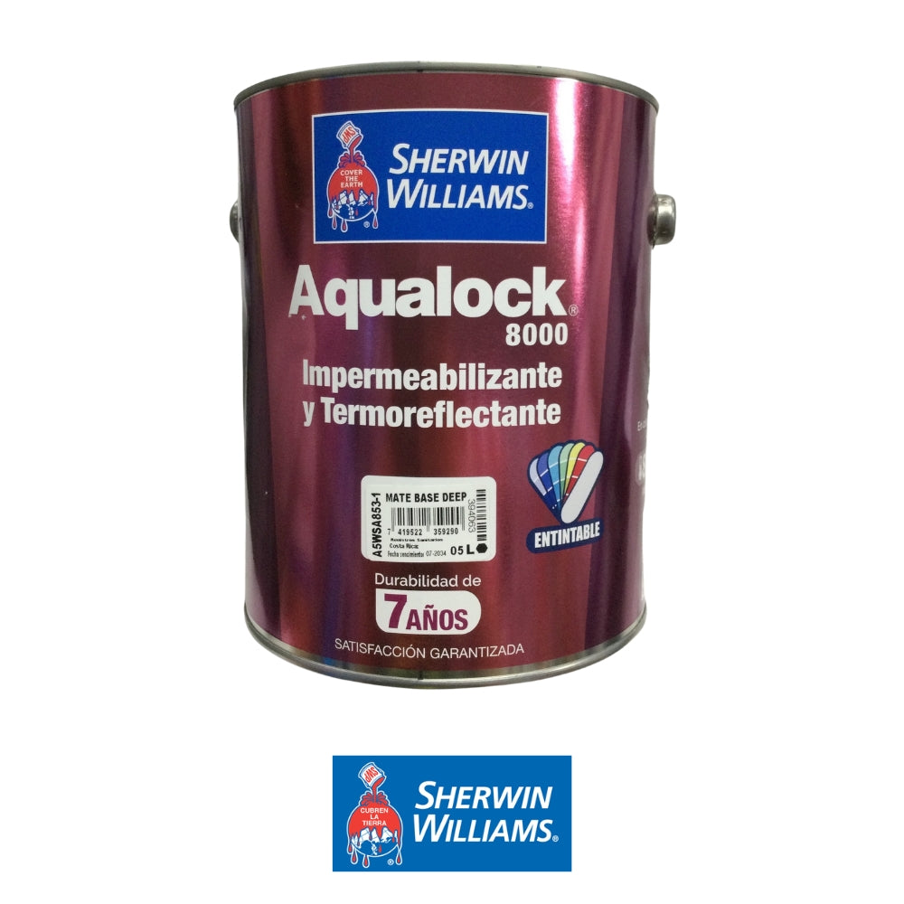 PINTURA IMPERMEABILIZANTE AQUALOCK 8000 MATE BASE DEEP GL A5WSA853-1 SHERWIN WILLIAMS