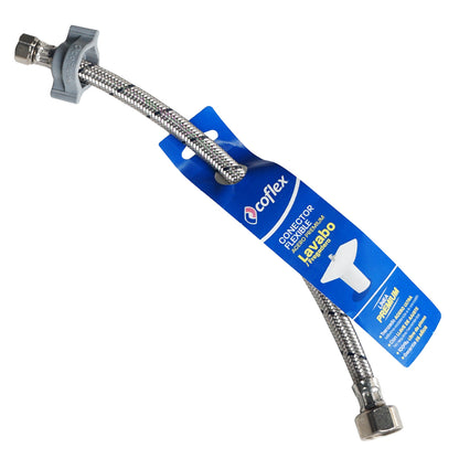 TUBO DE ABASTO PARA FREGADOR /LAVAMANOS 3/8 PULGADASX12 PULGADAS DE ACERO INOXIDABLE COFLEX