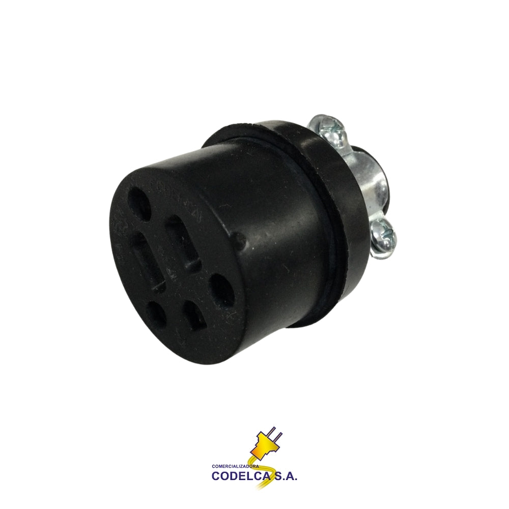 CONECTOR HEMBRA INDUSTRIAL PARA EXTENSION ELECTRICA POLARIZADO 15A/125V NEMA 5-15R