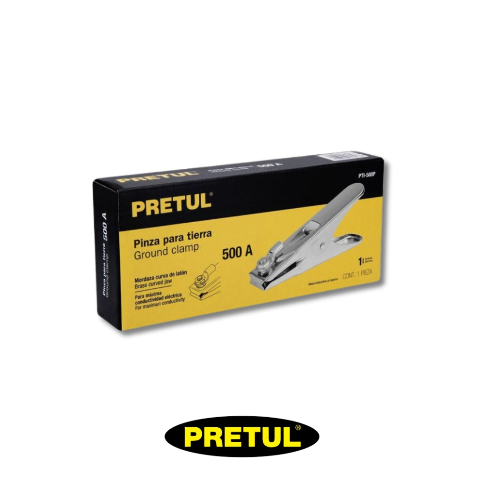 PINZA DE SOLDAR PARA GROUND/TIERRA PRETUL 500 AMP