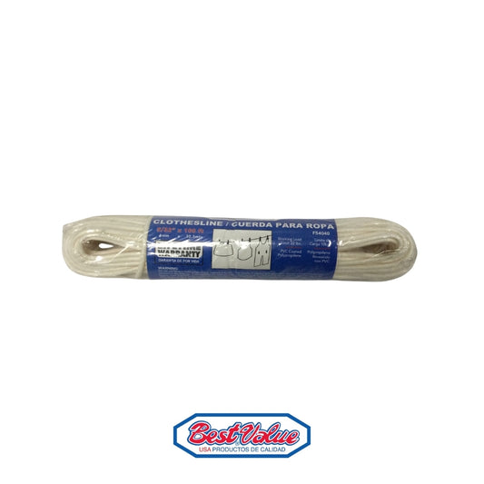 CUERDA PLASTICA PARA ROPA 5/32 PULGADAS X 100'